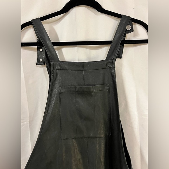 philanthropy xs Freja black faux leather overalls wide leg elastic end punk‌‌ - Picture 15 of 16